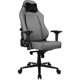 AROZZI herní židle PRIMO Full Premium Leather Anthracite/ 100% přírodní italská kůže/ světle šedá