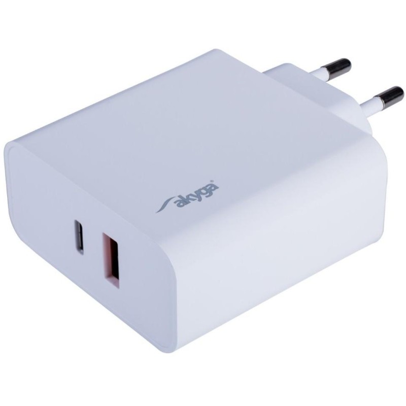 TRX Akyga AK-CH-15 USB nabíječka 220V/ 5-20V/ 65W/ USB-C + USB-A/ PD 3.0/ QC 3.0/ AFC/ FCP/ Apple 2.4A/ PPS/ bílá