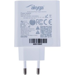 TRX Akyga AK-CH-15 USB nabíječka 220V/ 5-20V/ 65W/ USB-C + USB-A/ PD 3.0/ QC 3.0/ AFC/ FCP/ Apple 2.4A/ PPS/ bílá