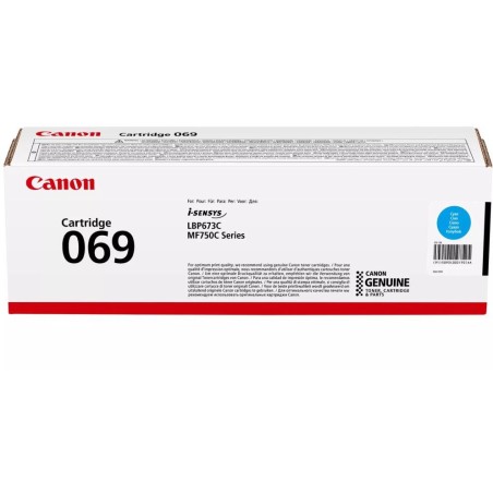 Canon originální toner Cartridge 069 C azurový, MF752Cdw, 754Cdw, LBP673Cdw, kapacita 1 900 stran