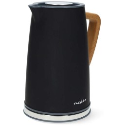 NEDIS rychlovarná konvice KAWK510EBK/ objem 1,7 l/ Soft-Touch/ 1850 - 2200 W/ nerezová ocel/ černá