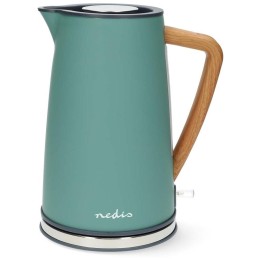 NEDIS rychlovarná konvice KAWK510EGN/ objem 1,7 l/ Soft-Touch/ 1850 - 2200 W/ nerezová ocel/ zelená