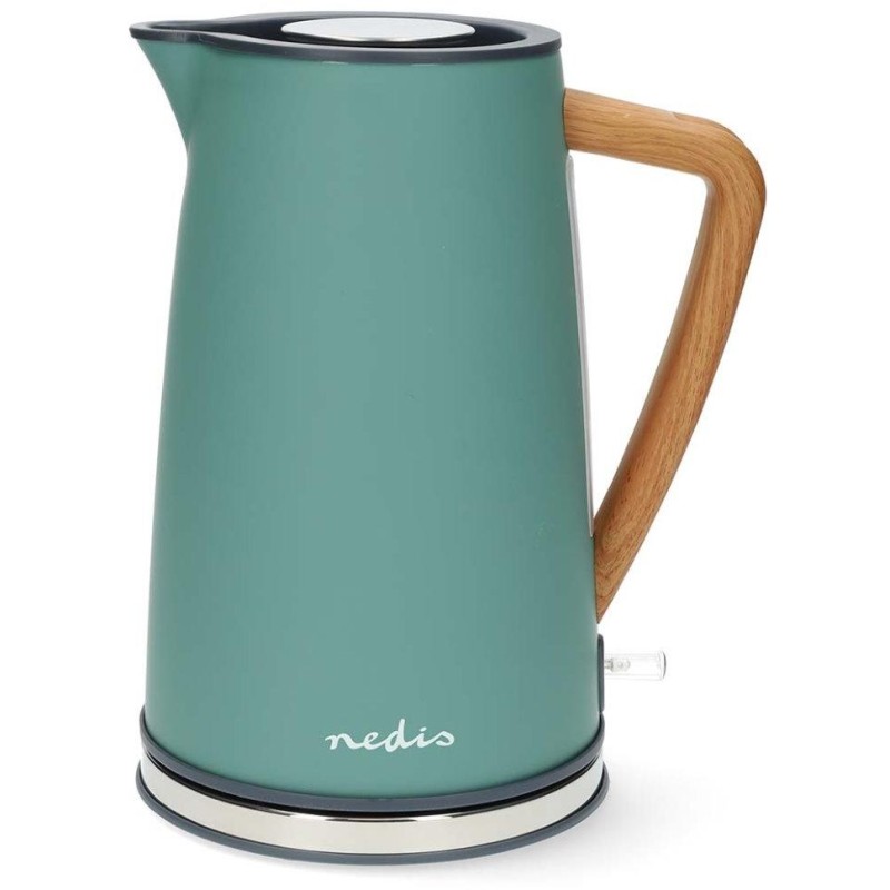 NEDIS rychlovarná konvice KAWK510EGN/ objem 1,7 l/ Soft-Touch/ 1850 - 2200 W/ nerezová ocel/ zelená