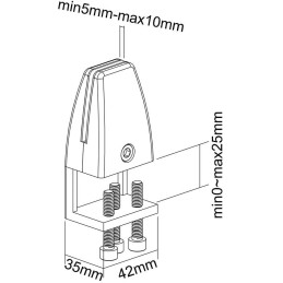 Neomounts NS-CLMP25BLACK / Desk Clamp for NS-GLSPROTECTXXX - for 8-25 mm desk thickness - set of 2 / Black