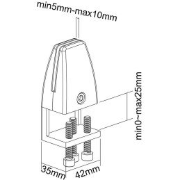 Neomounts NS-CLMP25WHITE / Desk Clamp for NS-GLSPROTECTXXX - for 8-25 mm desk thickness - set of 2 / White