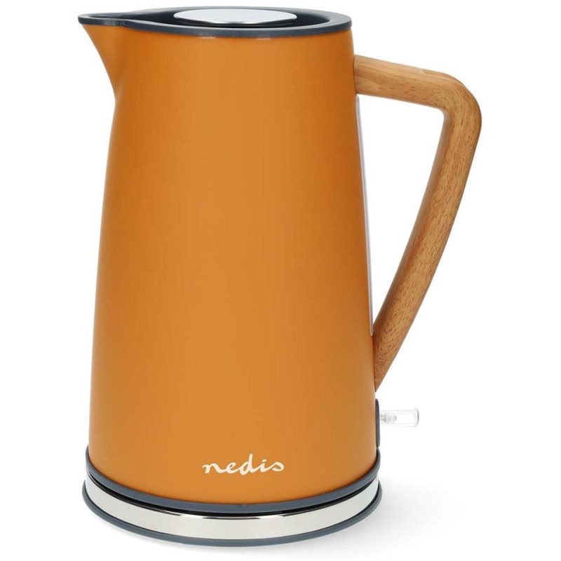 NEDIS rychlovarná konvice KAWK510EOR/ objem 1,7 l/ Soft-Touch/ 1850 - 2200 W/ nerezová ocel/ oranžová