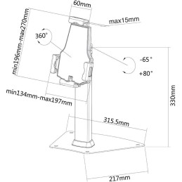 Neomounts  TABLET-D150SILVER / Tablet Desk Stand (fits most 7,9-10,5" tablets) / Silver