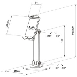 Neomounts  DS15-540BL1 / universal tablet stand for 4,7-12,9" tablets  / Black