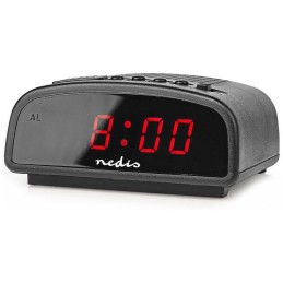 NEDIS digitální stolní budík/ LED displej/ funkce odloženého buzení/ jeden alarm/ černý