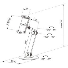 Neomounts  DS15-550WH1 / universal tablet stand for 4,7-12,9" tablets  / White