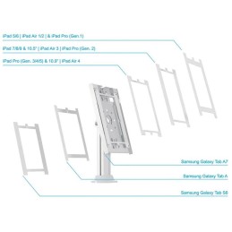 Neomounts  DS15-640WH1 / desk grommet, lockable tablet casing for Apple iPad, PRO, Air & Samsung Galaxy Tab / White