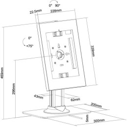 Neomounts  DS15-650WH1 / desk stand, lockable tablet casing for Apple iPad, PRO, Air & Samsung Galaxy Tab / White