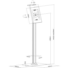 Neomounts  FL15-650WH1 / floor stand, lockable tablet casing for Apple iPad, PRO, Air & Samsung Galaxy Tab / White