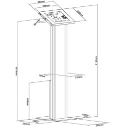 Neomounts  FL15-750WH1 / floor stand with cabinet, lockable tablet casing for Apple iPad, PRO, Air & Samsung Galaxy Tab