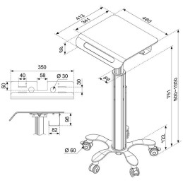 Neomounts  MED-M050 / Mobile Laptop Cart / Creme