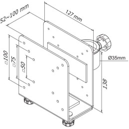 Neomounts THINCLIENT-10/Držák na mini PC/na držák displeje/VESA 100x100 /nosn. 10 kg/nastavení šírky 9-20 cm/bílý
