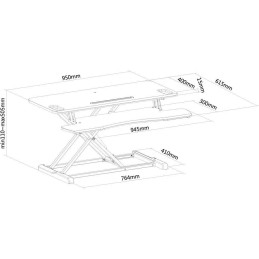 Neomounts  NS-WS300BLACK / Workstation - sit-stand workplace (height adjustment: 11-51 cm) / Black