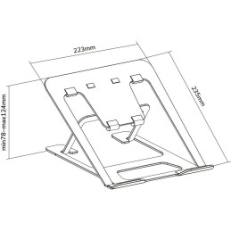 Neomounts NSLS085BLACK/Držák na notebook,tablet/na stůl/10-17"/nosn. 5kg/ 6 různých výškových poloh/skládací/černý