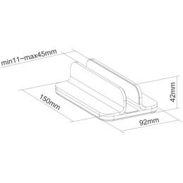 Neomounts  NSLS300 /  Držák notebooku vertikální / nastavitelná šířka / Silver