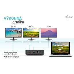 I-tec dokovací stanice/ 2x USB-C/ 2x USB 2.0/ 3x USB 3.0/ HDMI/ 2x DP/ LAN/ Power Delivery 100 W + univ. nabíječka 100 W