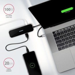 AXAGON hub USB-C 6v1 / HMC-6H4A / USB 3.2 Gen1 / 4x USB-A / HDMI / PowerDelivery / kovové tělo / 0,2m