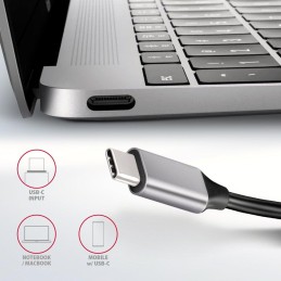 AXAGON hub USB-C 6v1 / HMC-6H4A / USB 3.2 Gen1 / 4x USB-A / HDMI / PowerDelivery / kovové tělo / 0,2m
