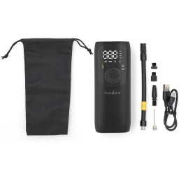 NEDIS dobíjecí vzduchový kompresor/ 0.1 - 10.3 Bar/ provozní režimy: auto/ motorka/ kolo / míč/ měřič tlaku vzduchu