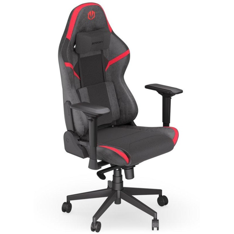 Endorfy herní židle Scrim RD / kombinace textil / kůže / černočervená