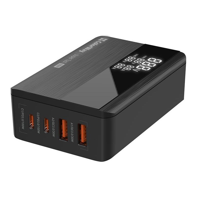 COLORWAY USB nabíječka/ 2x USB-A/ 2x USB-C/ 100W/ Černá
