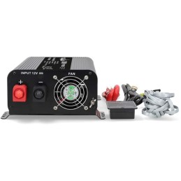 NEDIS měnič napětí/ čistá sinusoida/ 12 V DC/230 V AC 50 Hz/ 1000 W (2000 W špička)/ USB-A / USB-C/ 2x zásuvka typu E