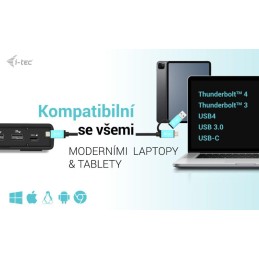 I-tec dokovací stanice Thunderbolt/ Dual display/ 4x USB 3.0/ 2x USB-C/ 2x DP/ 2x HDMI/ LAN/ Power Delivery 100W