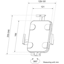 Neomounts WL15-625WH1/Držák tabletu/na stěnu/7,9-11" /VESA 100x100/rotace 360°/tloušťka tabletu 0-8,5mm/bílý