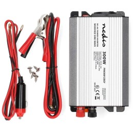 NEDIS měnič napětí/ modifikovaná sinusoida/ 12 V DC/230 V AC 50 Hz/ 300 W (600 W špička)/ USB-A/ 1x zásuvka type E