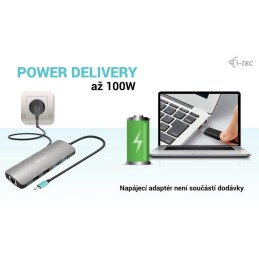 I-tec dokovací stanice USB-C Metal Nano/ 2x USB 3.2/ 2x USB 2.0/ 2x HDMI/ LAN/ Power Delivery 100W