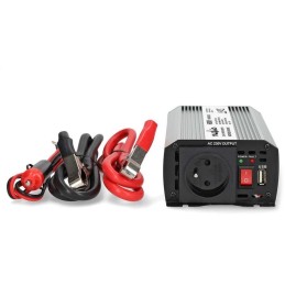 NEDIS měnič napětí/ modifikovaná sinusoida/ 12 V DC/230 V AC 50 Hz/ 600 W (1200 W špička)/ USB-A/ 1x zásuvka type E
