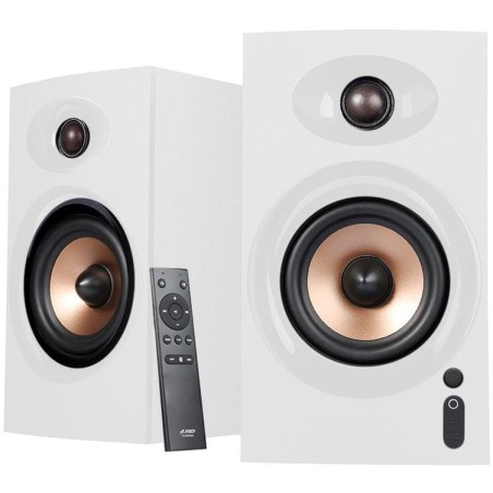 FENDA F&D repro R23BT WHITE/ 2.0/ 40W/ dřevěné/ BT/ Optický/ USB vstup/ dálkové ovládání/ bílé