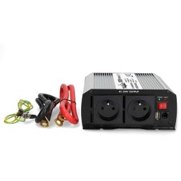 NEDIS měnič napětí/ modifikovaná sinusoida/ 12 V DC/230 V AC 50 Hz/ 1000 W (2000 W špička)/ USB-A/ 2x zásuvka type E
