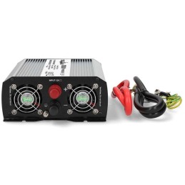 NEDIS měnič napětí/ modifikovaná sinusoida/ 12 V DC/230 V AC 50 Hz/ 1000 W (2000 W špička)/ USB-A/ 2x zásuvka type E