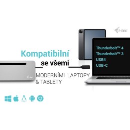 I-tec dokovací stanice USB-C Metal Ergonomic 4K/ 3x Display/ Power Delivery 100W + univerzální nabíječka 100W
