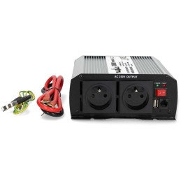 NEDIS měnič napětí/ modifikovaná sinusoida/ 24 V DC/230 V AC 50 Hz/ 1000 W (2000 W špička)/ USB-A/ 2x zásuvka type E