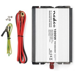 NEDIS měnič napětí/ modifikovaná sinusoida/ 24 V DC/230 V AC 50 Hz/ 1000 W (2000 W špička)/ USB-A/ 2x zásuvka type E