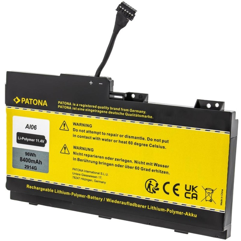 PATONA baterie pro ntb HP ZBook 17 G3 8400mAh Li-Pol 11,4V AI06XL