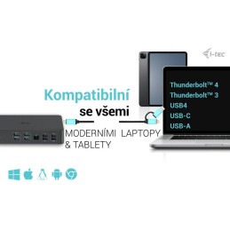 I-tec dokovací stanice Gen2 Thunderbolt 3/ 4K Dual display/ 4x USB 3.0/ 2x USB-C/ 2x DP/ 2x HDMI/ LAN/ PD 100