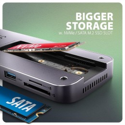 AXAGON multi hub USB-C / HMC-12GM2 / USB 3.2 Gen1 / 1x PD / 1x HDMI / 1x USB-C / 1x USB-A / SD/micro SD / 1x M.2 / RJ-45