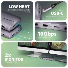 AXAGON multi hub USB-C / HMC-12GM2 / USB 3.2 Gen1 / 1x PD / 1x HDMI / 1x USB-C / 1x USB-A / SD/micro SD / 1x M.2 / RJ-45