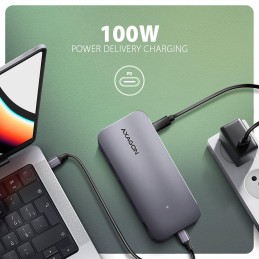 AXAGON multi hub USB-C / HMC-12GM2 / USB 3.2 Gen1 / 1x PD / 1x HDMI / 1x USB-C / 1x USB-A / SD/micro SD / 1x M.2 / RJ-45