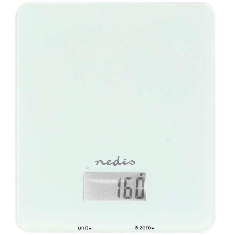 NEDIS chytrá kuchyňská váha/ Bluetooth/ nosnost 5kg/ plast/ sklo/ bílá