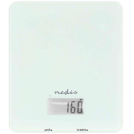 NEDIS chytrá kuchyňská váha/ Bluetooth/ nosnost 5kg/ plast/ sklo/ bílá
