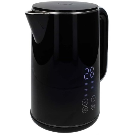 NEDIS rychlovarná konvice KAWK362EBK/ objem 1,7 l/ displej/ otáčení o 360°/ spotřeba 2200 W/ hliník/ plast/ černá