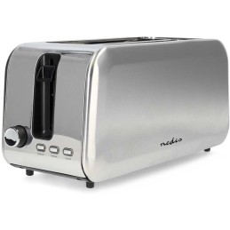 NEDIS topinkovač/ 2 otvory/ 7 úrovní nastavení/ funkce rozmrazování/ hliník/ 1450 W/ stříbrný